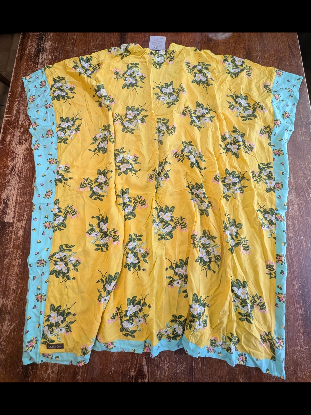Matilda Jane Komono Yellow Floral Womens XS/S Coverup Lightweight Wrap NWT - Picture 8 of 9